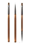 Nail Art Brushes Flat Round Polish | Lightweight Wooden Handle, Precision Tip Shapes, Even Polish Application