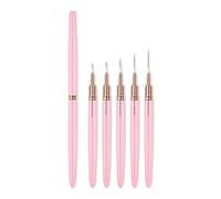 Nail Art Brushes, Nail Design Brushes Nail Art Liner Pen Nail Polish Liner with 5Pcs Fine Fiber Hair Brushes for Drawing Lines Small Details Filling Colors Nail Art