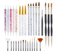 Nail Art Brushes Set, 31pcs Nail Design Painting Brushes, Professional Nail Art Design Brushes, Nail Fine Liner Brushes, Black