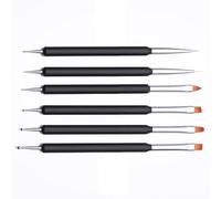 Nail Art Brushes Set - 6Pcs Double-End Nail Brushes Kit Professional Nail Art Tools Kit with Painting Dotting Line Pen for Gel Polish Nail Designs Nail Carving French Nails