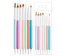 Nail Art Brushes SSKHE 7PCS Nail Art Painting Tools Set with Nail Polish Brush, Nail Liner Brush, Nail Extension Gel Brush, Builder Nail Gel Brush, and Multi-Size Dotting Pens for DIY Nail Art
