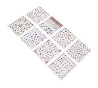 Nail Art Decals, Unique Designs 8 Nail Stickers in Total Self-Adhesive Nail Art Stickers for Nail Salon for Travel for Home for Family