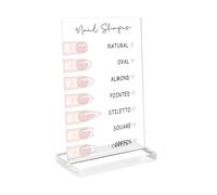 Nail Art Display Board Acrylic False Tips Panel Manicure Plaque Display Stand with Acrylic Base Suitable for Beauty School Nail Tech Gifts Salon Props, clear