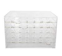 Nail Art Display Stand, Acrylic 5 - Layer 60 - Grid Removable Magnetic Rack with Anti - Skid Base for Manicure Color Cards and Nail Plate Organization