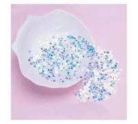Nail Art Glitter 10g PVC Blue Sequins For Crafts, 50+ Pcs, 3-10mm Assorted Shapes With Hole(4.0mm star)