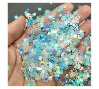 Nail Art Glitter Craft Sequins For Nail Art Moon Star Heart Multicolor 6-20mm Pack Of 50+ Pcs(Mix blue MH,10g)
