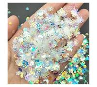Nail Art Glitter Craft Sequins For Nail Art Moon Star Heart Multicolor 6-20mm Pack Of 50+ Pcs(Mix white MH,10g)