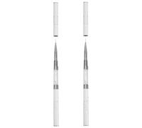 Nail Art Liner Brush Set for Fine Drawing 2pcs Double Ended | Detailed Lines and Patterns, Lightweight Studio Tool, Metal and Fiber Build, Professional Nail Art Use