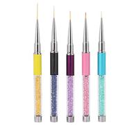 Nail Art Liner Brushes Professional Quality 5PCS Set for Nail Art Design Manicure Painting DIY Home Salon Use Nylon Wool Material 7mm to 20mm Sizes
