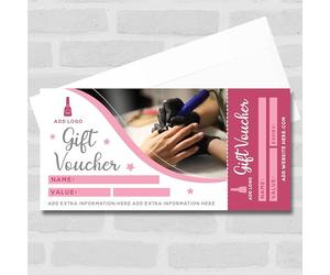 Nail Art Manicure Pink Aesthetics Beauty Therapy Massage Business Gift Voucher