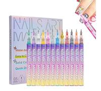 Nail Art Markers for Gel Nails, 12 Colors Nail Art Pens Set, 3d Nail Polish Pens, Nail Point Graffiti Dotting Pen, For Art Drawing Painting Point Dotting Manicure Tools for Beginners