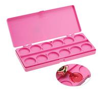 Nail Art Mixing Palette 24-Grid 2-Layer Removable Nail Design Tray Case for Manicure Drawing Watercolor Painting Pink