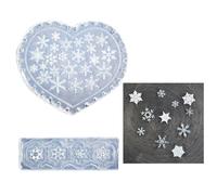 Nail Art Moulds 3D Silicone Nail Mould Multi Shape Mini Snowflakes Deco Parts Handicrafts DIY Mini Embossed Decorations 0.39/0.24/0.2inch Thickness 0.08inch