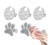 Nail Art Palette Ring | Small 5x Color Mixing Plate Wearable | Stainless Steel Nail Art Mixing Tools, Cat Claw And Round Shape Manicure Display Plate