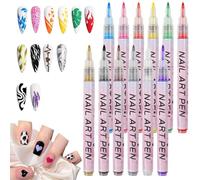 Nail Art Pens,12 Colors Nail Art Graffiti Pen Nail Drawing Pen,Waterproof Nail Polish Pens Set,Nail Varnish Pens,Nail Pens,Nail Polish Pen Set,Nail Varnish Pen,Nail Gel Pens,0.7mm Quick Dry Nail Art