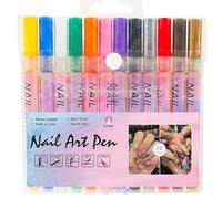 Nail Art Pens 12 Colors Smooth Quick Dry Nail Markers Waterproof Leak-Proof Non-irritating for Lines Dots Letters Details