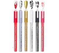 Nail Art Pens - 6Pcs Nail Art Graffiti Pen Nail Drawing Pen - Nail Varnish Pens - Quick Dry Fine Tips Nail Polish Pen for DIY Nail Art Decoration DIY Dot Line Pattern - Multicolour 01
