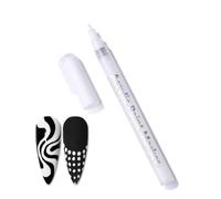 Nail Art Pens - Nail Art Graffiti Pen Nail Drawing Pen - Nail Varnish Pens - Quick Dry Fine Tips Nail Polish Pen for DIY Nail Art Decoration DIY Dot Line Pattern - White