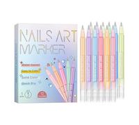 Nail Art Pens Set,2026 New 12 Colors Nail Art Pens Set,Fine Tip Nail Art Pen 0.5mm,Nail Art Pen Set for Beginners,Portable Nail Art Tools for Home Salon (Pack of 1)