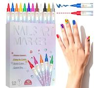 Nail Art Pens Set for Nails 12 Colors, 2026 Upgrade Nail Art Markers Pens, DIY Quick Dry Graffiti Pens, 3D Nail Polish Pens for Painting, DIY Nails Drawing Portable Tools (1Pc)