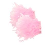 Nail Art Photo Props Feathered Gauze Sleeve for Women Pink | Detachable Pair, Airy Romantic Styling, Lightweight Decorative Wear, for Manicure Images and Social Media Display