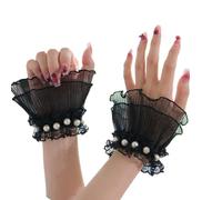 Nail Art Photography Arm Cuffs Pearl and Lace Detail Wrist Sleeve Wrist Cuffs for Wedding Events Anime Costume Props Elegant Arm Sleeve for Nail Artist