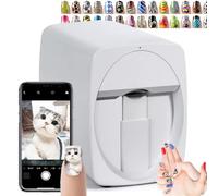 Nail Art Printer, 3D Smart Automatic Nail Printer Machine, Support WiFi/DIY/Usb, Multifunction Portable Mobile Nail Painting Machine for Kid/Nail Studio/Manicurist/Nail Lovers,White