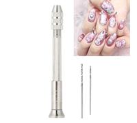 Nail Art Puncher, Manual Nail Art Piercing Tool Nail DIY Pendant Punch Manicure Drill Bits 1mm 1.2mm Hole Nail Dangles Drill Charm Piercing