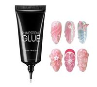 Nail Art Rhinestone Glue 30g, 3D Nail Glue Gel Sculpting Gel, Super Adhesive Nail Charms Nail Gems, Nail Art Glue for Rhinestones Crystal Stones Jewels Diamonds, Nail Lamp Required