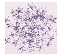 Nail Art Rhinestones, 100 pcs 10mm Multicolor Glitter Star Flatback Nail and Scrapbook Rhinestones(Light Purple)