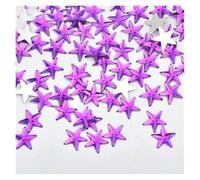 Nail Art Rhinestones, 100 pcs 10mm Multicolor Glitter Star Flatback Nail and Scrapbook Rhinestones(Purple)