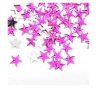 Nail Art Rhinestones, 100 pcs 10mm Multicolor Glitter Star Flatback Nail and Scrapbook Rhinestones(Rose)