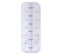Nail Art Rhinestones 3D Pearl Decorations Supplies with Box 1Box 12 Cells White Half Face + Round