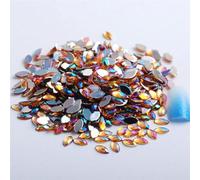 Nail Art Rhinestones, Acrylic Horse Eye Flat Back Rhinestone DIY Decoration Multicolor Multiple Sizes 100 Pcs(16 100Pcs,5x10mm)