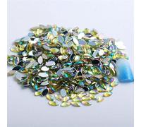 Nail Art Rhinestones, Acrylic Horse Eye Flat Back Rhinestone DIY Decoration Multicolor Multiple Sizes 100 Pcs(18 100Pcs,4x8mm)