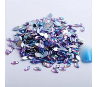 Nail Art Rhinestones, Acrylic Horse Eye Flat Back Rhinestone DIY Decoration Multicolor Multiple Sizes 100 Pcs(19 100Pcs,4x8mm)