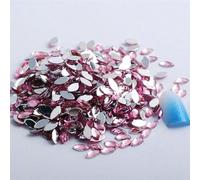 Nail Art Rhinestones, Acrylic Horse Eye Flat Back Rhinestone DIY Decoration Multicolor Multiple Sizes 100 Pcs(4 100Pcs,6x12mm)