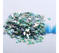 Nail Art Rhinestones, Acrylic Horse Eye Flat Back Rhinestone DIY Decoration Multicolor Multiple Sizes 100 Pcs(22 100Pcs,7x15mm)