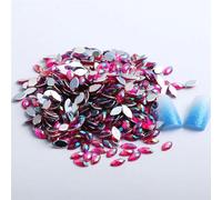 Nail Art Rhinestones, Acrylic Horse Eye Flat Back Rhinestone DIY Decoration Multicolor Multiple Sizes 100 Pcs(21 100Pcs,7x15mm)