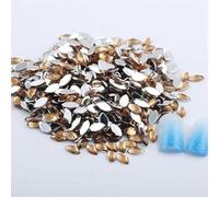 Nail Art Rhinestones, Acrylic Horse Eye Flat Back Rhinestone DIY Decoration Multicolor Multiple Sizes 100 Pcs(6 100Pcs,7x15mm)