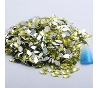 Nail Art Rhinestones, Acrylic Horse Eye Flat Back Rhinestone DIY Decoration Multicolor Multiple Sizes 100 Pcs(8 100Pcs,3x6mm)