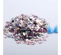 Nail Art Rhinestones, Acrylic Horse Eye Flat Back Rhinestone DIY Decoration Multicolor Multiple Sizes 100 Pcs(17 100Pcs,6x12mm)