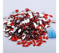 Nail Art Rhinestones, Acrylic Horse Eye Flat Back Rhinestone DIY Decoration Multicolor Multiple Sizes 100 Pcs(7 100Pcs,6x12mm)