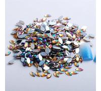 Nail Art Rhinestones, Acrylic Horse Eye Flat Back Rhinestone DIY Decoration Multicolor Multiple Sizes 100 Pcs(23 100Pcs,3x6mm)