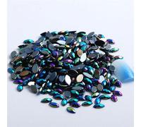 Nail Art Rhinestones, Acrylic Horse Eye Flat Back Rhinestone DIY Decoration Multicolor Multiple Sizes 100 Pcs(14 100Pcs,5x10mm)