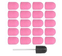 Nail Art Sanding Cap, 20PCS Nail Sanding Band Drill Bit Polishing Head Grinding Sanding Bands Set with Drum Mandrels Polisher Sand Manicure Pedicure Tool (10 x 15mm) (Pink)