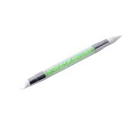 Nail Art Sculpture Pen, Dual Tipped Silicone Nail Tools, Silicone Head Acrylic Handle Nail Art Brushes, Professional Double End Manicure Tools for Gel Nails UV Gel Nail Design Nails Art (green)