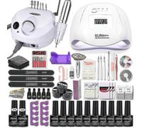 Nail Art Set 120W UV LED Lamp, Gel Polish & Electric Nail Drill Kit