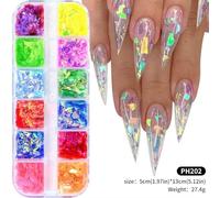 Nail Art Shell/Seahorse/Starfish White Half Round Pearl Gems 3D Mixed Punk Manicure Metal Rivets Studs 12Grids