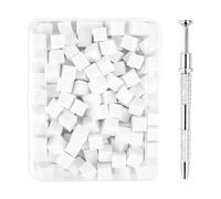 Nail Art Sponge with Metal Gripper Sponge Nail Brush Nail Design Accessories Sponge Brush to Create a Variety of Gradient Nail Art Patterns Pack of 200 (White)